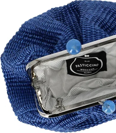 Weekend Max Mara Pasticcino Palmas Small Blue Clutch Bag
