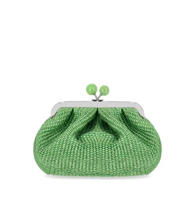 Weekend Max Mara Pasticcino Palmas Small Emerald Green Clutch Bag