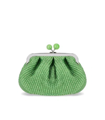 Weekend Max Mara Pasticcino Palmas Small Emerald Green Clutch Bag