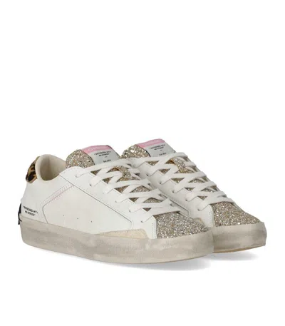 Crime London Distressed Glitter White Sneaker