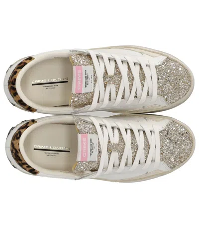 Crime London Distressed Glitter White Sneaker
