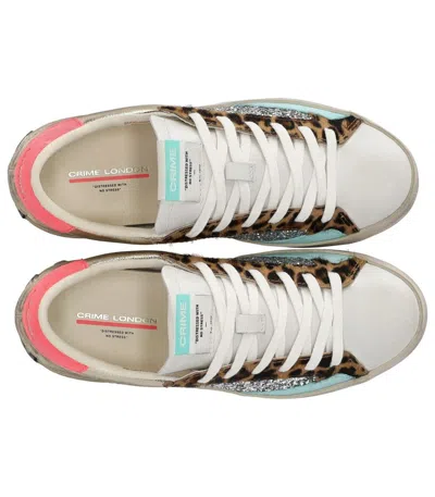 Crime London Distressed Platinum Wildlife Sneaker In Multi