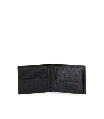 Emporio Armani Black Wallet+card Holder Set In Black