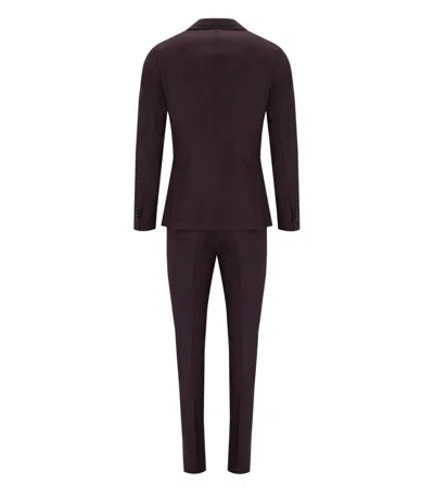 Manuel Ritz Burgundy Suit In Multi