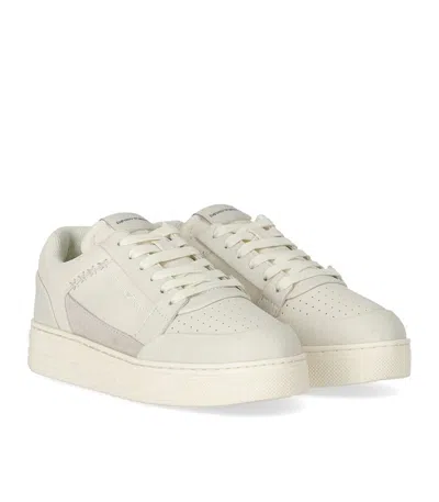 Emporio Armani Basket Ivory Sneaker In Transparent