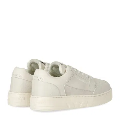 Emporio Armani Basket Ivory Sneaker In Transparent