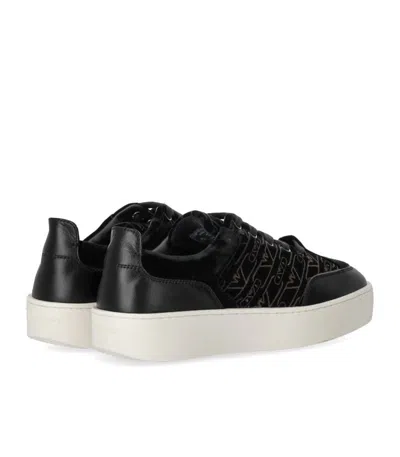 Emporio Armani Black Monogram Sneaker In Black