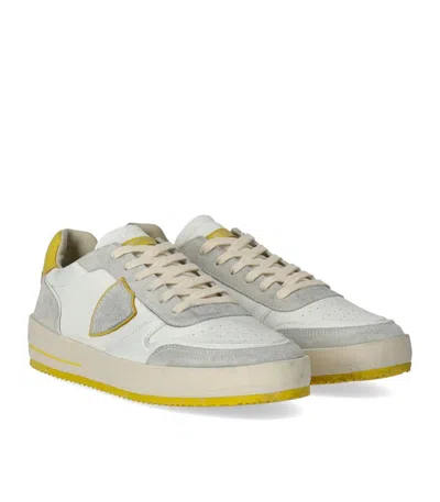 Philippe Model Nice White Yellow Sneaker In Multi