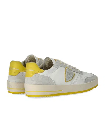 Philippe Model Nice White Yellow Sneaker In Multi