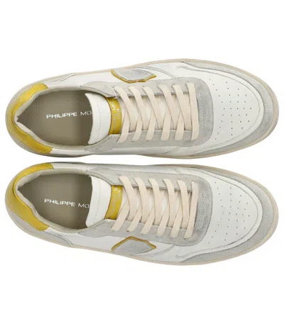 Philippe Model Nice White Yellow Sneaker In Multi