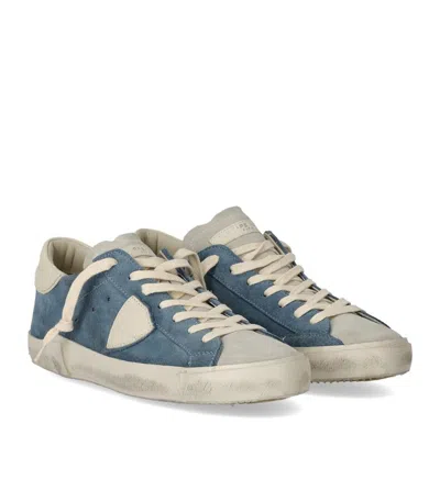 Philippe Model Prsx Daim Blue Cream Sneaker In Multi