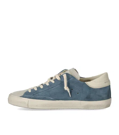Philippe Model Prsx Daim Blue Cream Sneaker In Multi