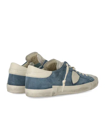 Philippe Model Prsx Daim Blue Cream Sneaker In Multi