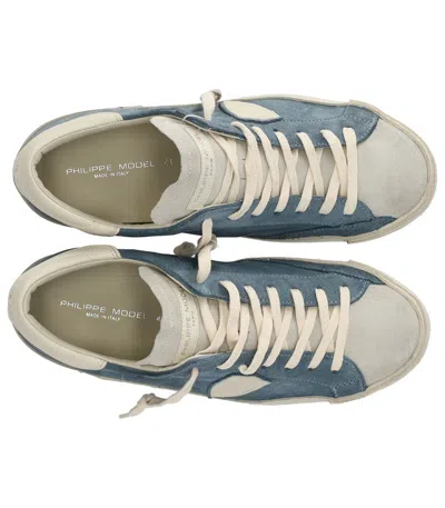 Philippe Model Prsx Daim Blue Cream Sneaker In Multi