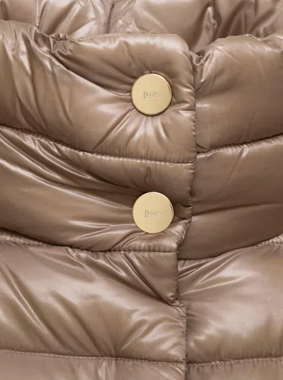 Herno Ameli Midi Down Jacket In Neutral