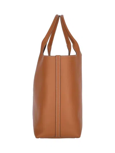 Tod's Brown Tote Bag With Magnetic Closure And Embossed Logo Detail In Leather Woman