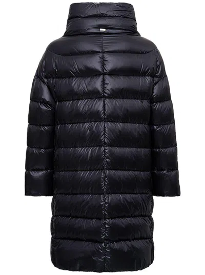 Herno Iconico Woman Puffer Midnight Blue Size 4 Polyamide In Black