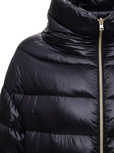 Herno Iconico Woman Puffer Midnight Blue Size 4 Polyamide In Black