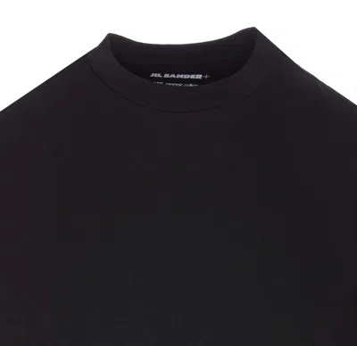 Jil Sander Confezione Da 3 T-shirt In Cotone Con Etichetta Logo In Black