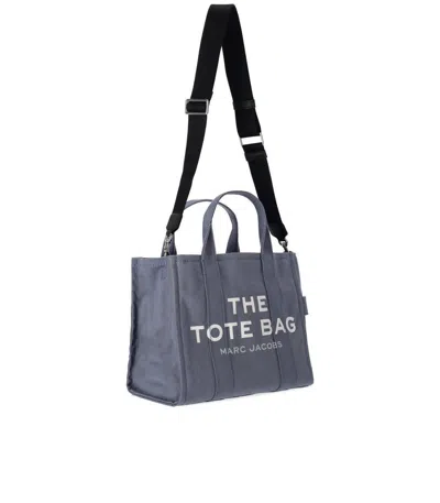 Marc Jacobs The Medium Tote Denim Blue Handbag In Gray