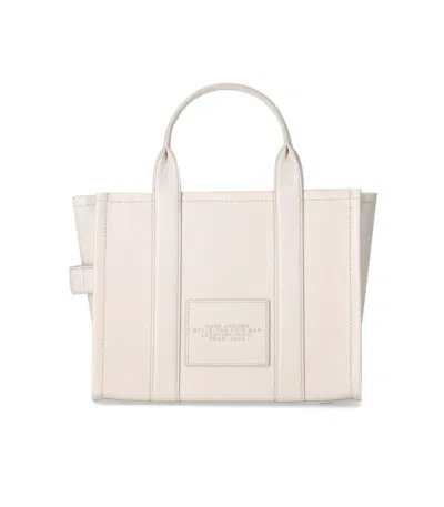 Marc Jacobs The Leather Medium Tote Cotton Handbag In Neutral