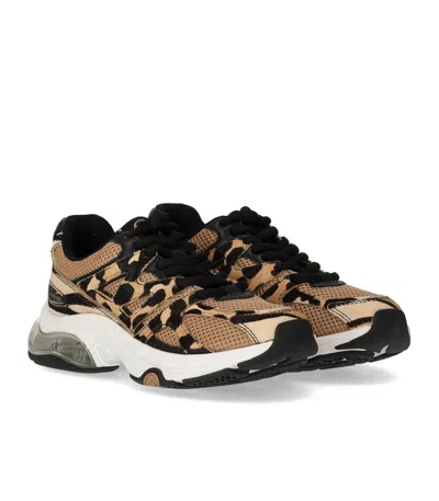 Michael Kors Leopard Printed Kit Extreme Mesh Trainers In Brown