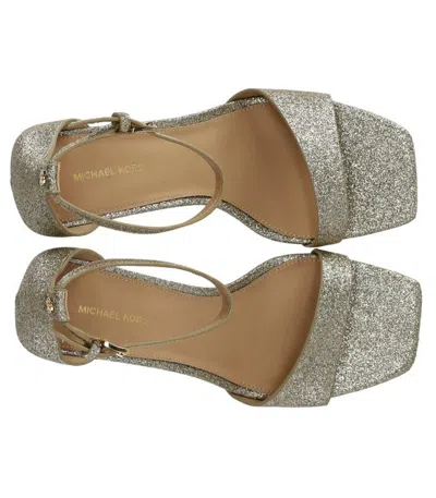 Michael Kors Glitter-embellished Sandals In Neutral