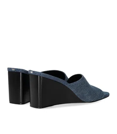 Michael Kors Merriam Wedge In Jeans Fabric In Blue