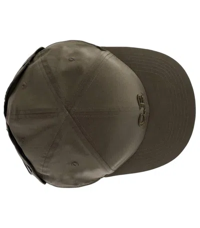 C.p. Company Green Baseball Cap With Logo Embroidered On The Front In Cotton Man In Brown