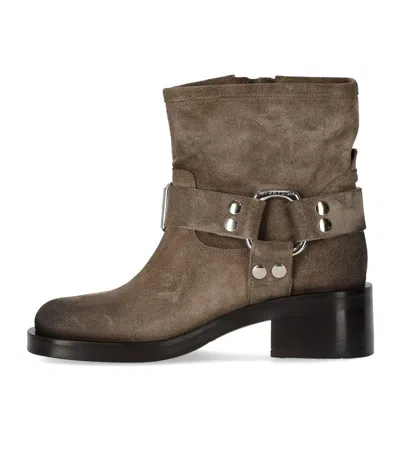 Strategia Beige Biker Boot In Brown