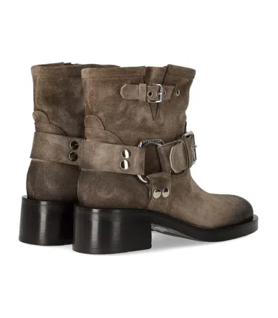 Strategia Beige Biker Boot In Brown