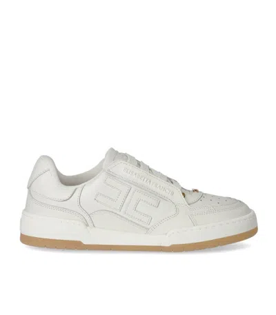 Elisabetta Franchi Ivory Leather Sneaker In Neutral