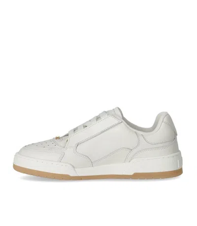 Elisabetta Franchi Ivory Leather Sneaker In Neutral