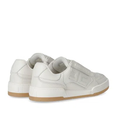 Elisabetta Franchi Ivory Leather Sneaker In Neutral