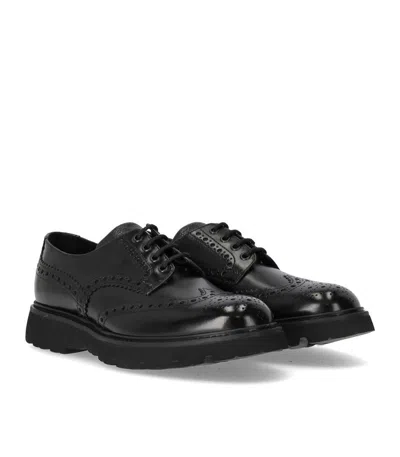 Doucal's Derby Black Brogue Lace-up Shoe