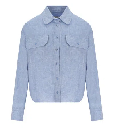 Weekend Max Mara Eureka Linen Shirt In Blue