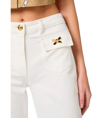Elisabetta Franchi Ivory Cotton Jeans In White
