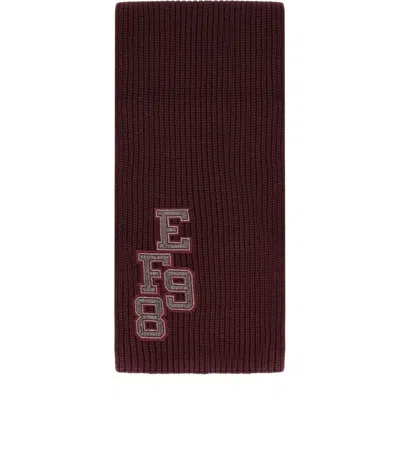 Elisabetta Franchi Rouge Noir Ribbed Scarf In Brown
