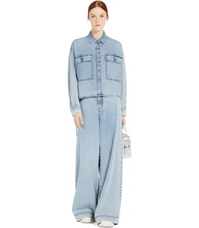 Weekend Max Mara Vega Light Blue Wide Leg Jeans