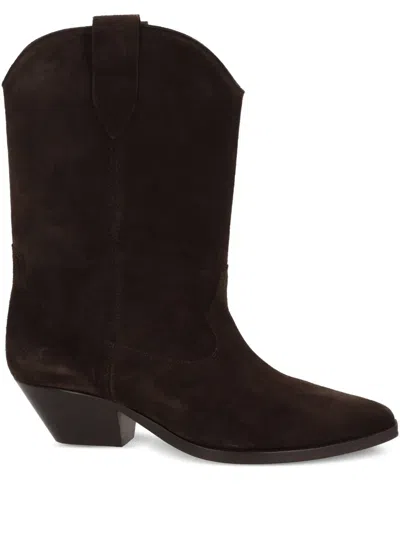 Isabel Marant Duerto' Black Western Style Boots In Suede