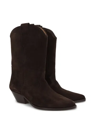 Isabel Marant Duerto' Black Western Style Boots In Suede