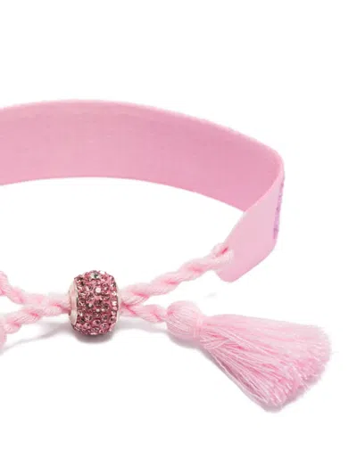 Mc2 Saint Barth Beaded-tassel Bracelet In Pink