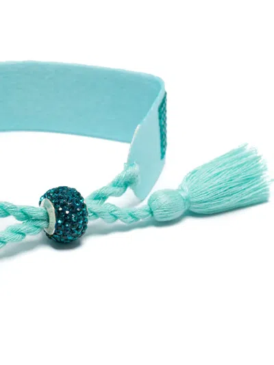 Mc2 Saint Barth Crystal-embellished Tassel Bracelet In Green
