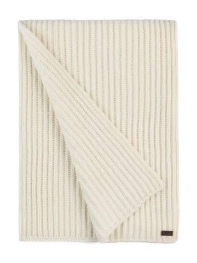 Tod's Ribbed-knit Scarf In Neutral