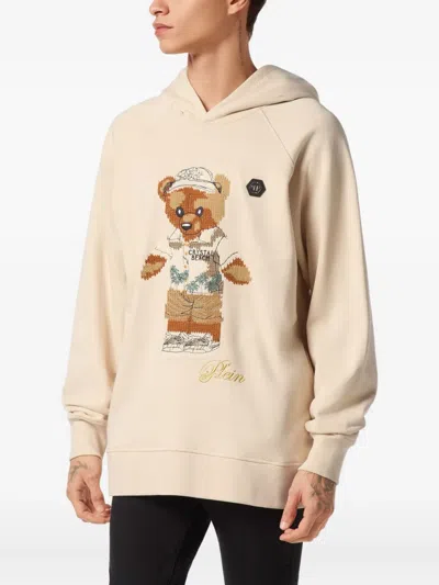 Philipp Plein Teddy Bear-motif Hoodie In Neutral