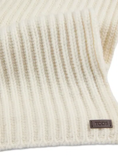 Tod's Ribbed-knit Scarf In Neutral