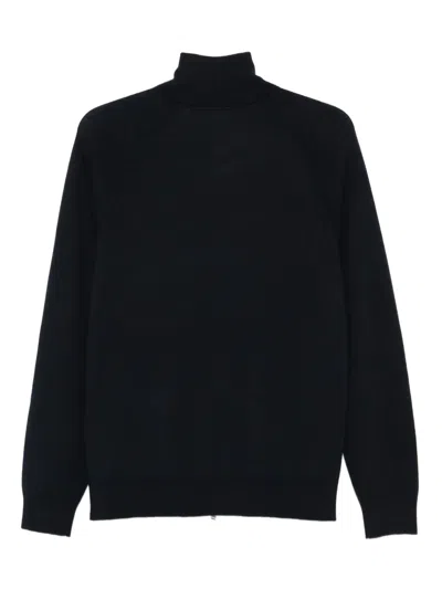 Hugo Boss Zip-up Cardigan In Black