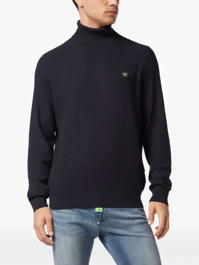 Philipp Plein Logo-patch Sweater In Black