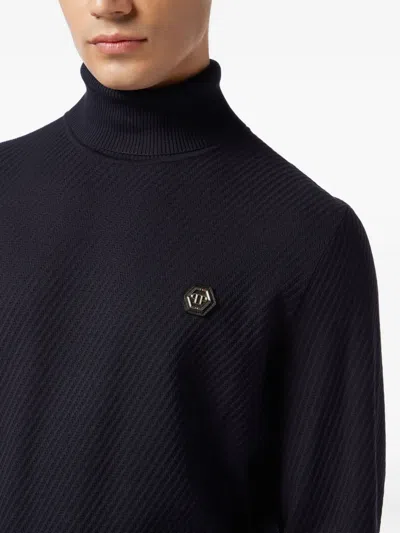Philipp Plein Logo-patch Sweater In Black