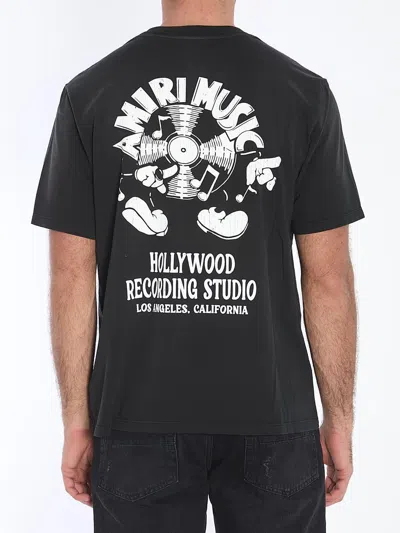 Amiri Music Record Print T-shirt In Black